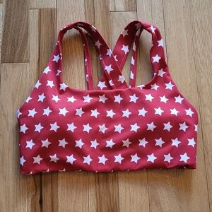 Senita Athletics: Lotus Red/White Sports Bra